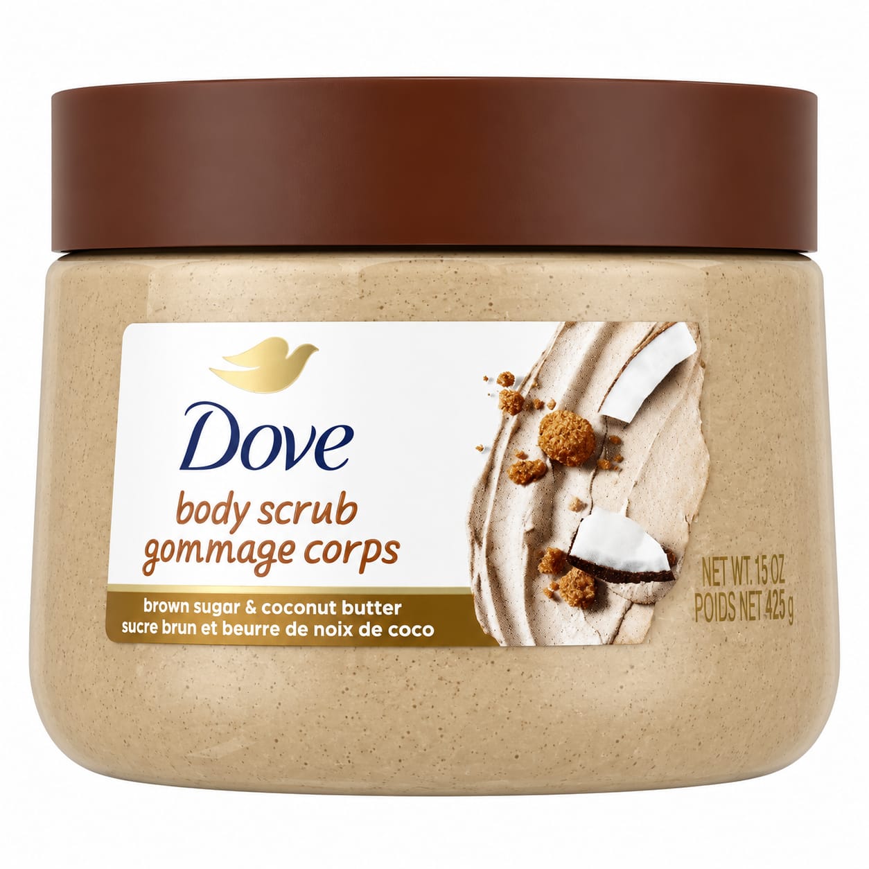 DOVE BODY SCRUB GOMMAGE CORPS – BROWN SUGAR & COCONUT BUTTER 425 G